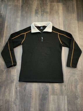 KUHL Europa 1/4 Zip Alfpaca Fleece Pullover Sweater Brown Men’s Medium